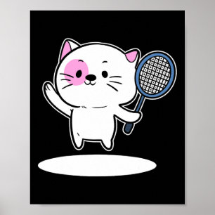 Póster Jugador De Badminton De Juego De Gatos Para Hombre