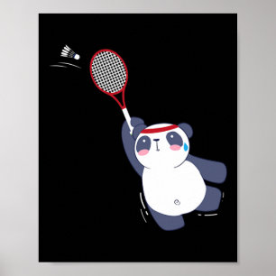 Póster Jugador de Badminton de Panda Bear