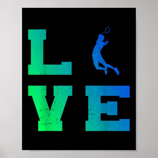 Póster Jugador de bádminton de squash masculino bádminton (Frente)