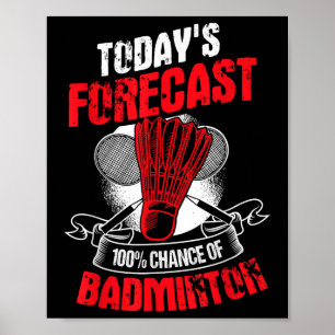 Póster Jugador de bádminton Deportista Atleta Juego Raque