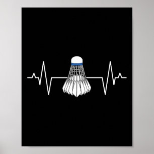 Póster Jugador de Badminton Heartline Racquet Sport Lover