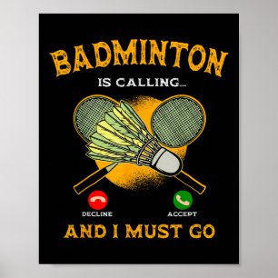Póster Jugador de bádminton Juego Raqueta Amante Deportis