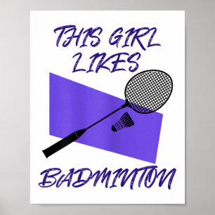 Póster Jugador de bádminton Lanzadera Jugador de bádminto