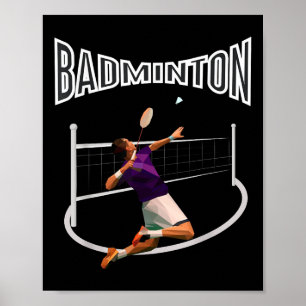 Póster Jugador de bádminton lanzadera niños hombres juven