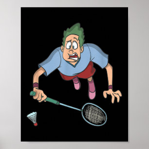 Póster Jugador de bádminton saltando