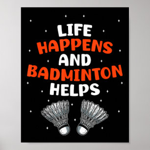 Póster Jugador de bádminton sarcástico juego partido humo