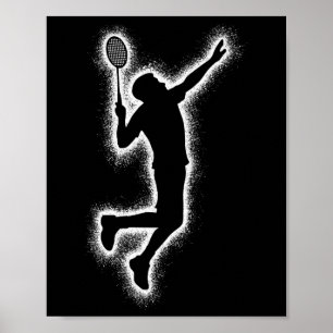 Póster Jugador de Badminton Shuttle Niños hombres de Badm