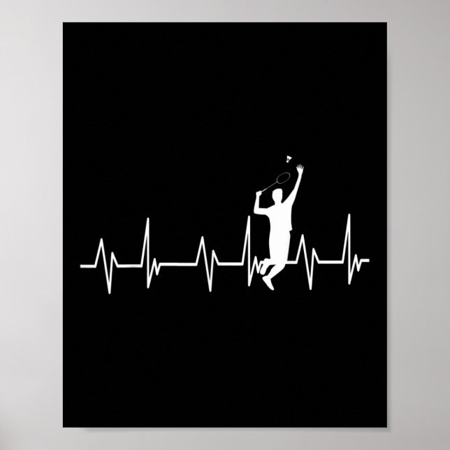 Póster Jugador de Badminton Smash Birdie Kids Hombres Muj (Frente)