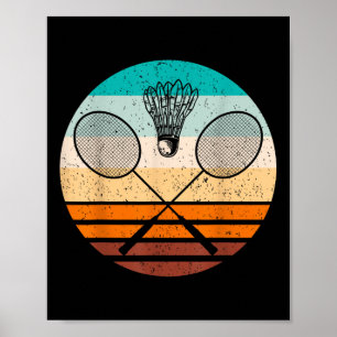 Póster Jugador de bádminton vintage bádminton