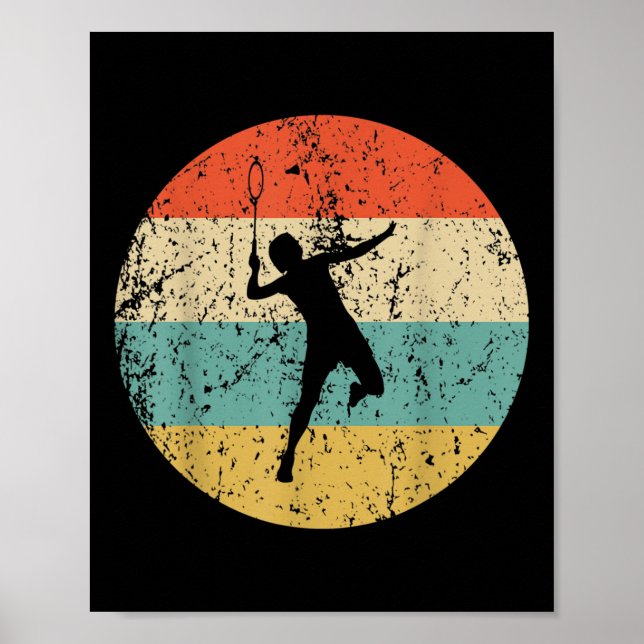 Póster Jugador de bádminton vintage retro  (Frente)