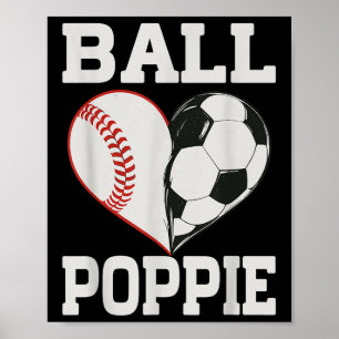 Póster Jugador De Balón Poppie Béisbol Fútbol Corazón Amo
