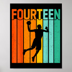 Póster Jugador de baloncesto de cumpleaños catorce 14 año