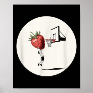 Póster Jugador de Baloncesto Divertido Hundiendo una Fres