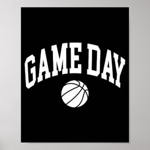 Póster Jugador de baloncesto en día de partido y gráfico