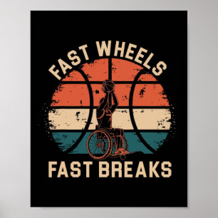 Póster Jugador de baloncesto en silla de ruedas discapaci