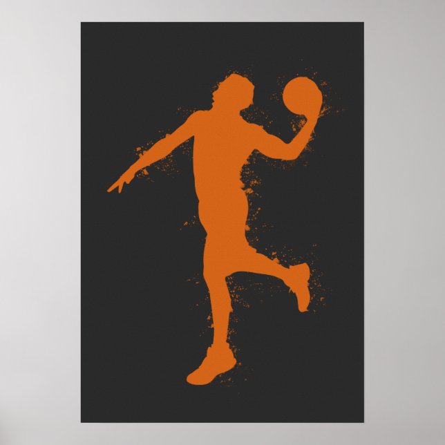 Póster Jugador de Baloncesto - Estilo Acuarela Abstracta (Frente)