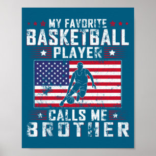 Póster jugador de baloncesto favorito llama hermano gordo