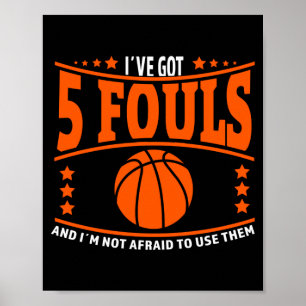 Póster Jugador de baloncesto masculino meme 5 faltas para