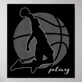 Póster Jugador de baloncesto (monocromo)
