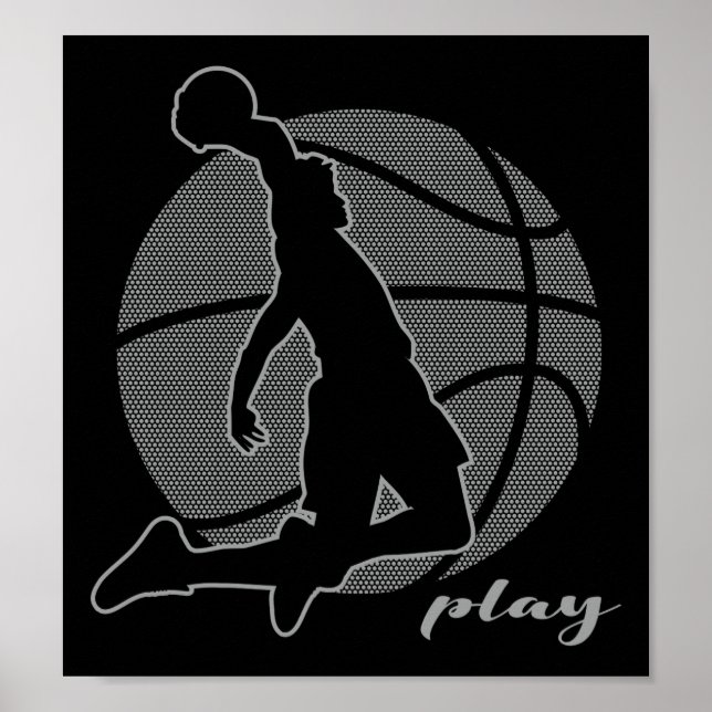 Póster Jugador de baloncesto (monocromo) (Frente)