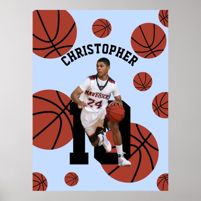 Póster Jugador de baloncesto personalizado (Frente)