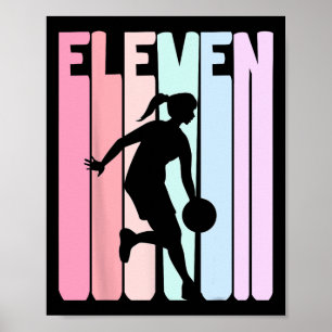 Póster Jugador de baloncesto Retro de 11 años de edad