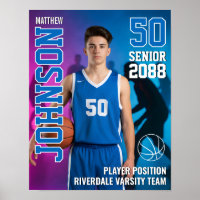Jugador de Baloncesto Senior Foto Personalizada De