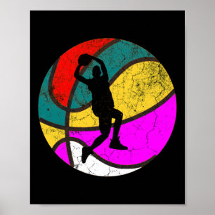 Póster Jugador de baloncesto Vintage Retro Gigante 1