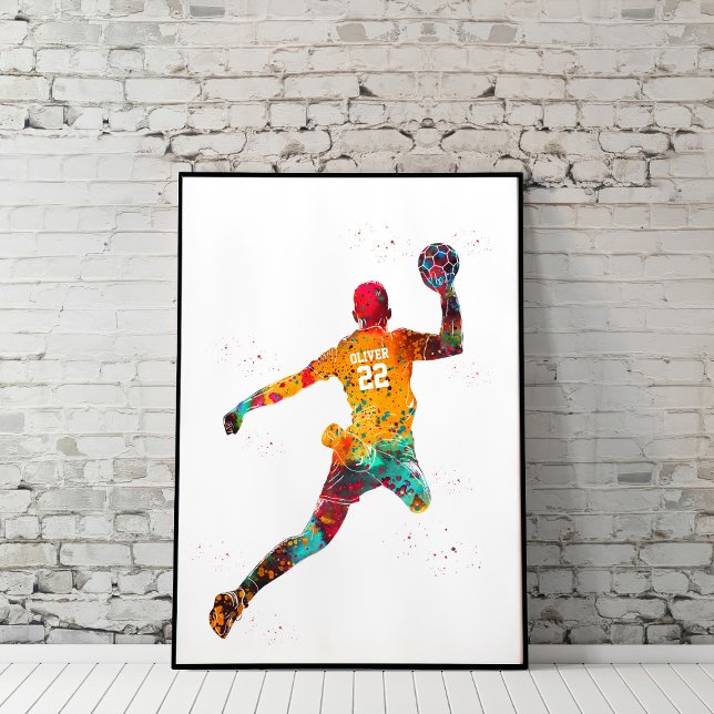 Póster Jugador de Balonmano Colorido (Subido por el creador)