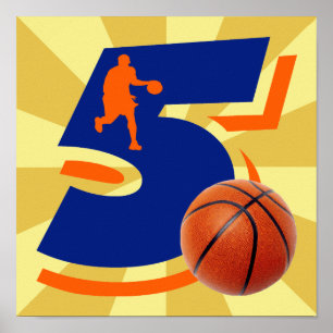 Póster Jugador de básquet del número 5