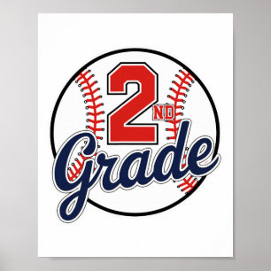 Póster Jugador de béisbol de 2do grado De vuelta al cole