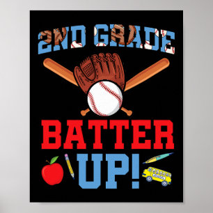 Póster Jugador de béisbol de segundo grado primer día de 