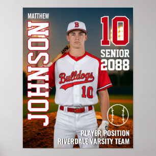 Póster Jugador de béisbol Foto Personalizada Deportes Sen