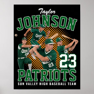 Póster Jugador de béisbol Foto personalizada Retro Bootle