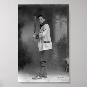 Póster Jugador de béisbol que celebra el palo