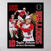 Jugador de béisbol senior Collage de fotos persona