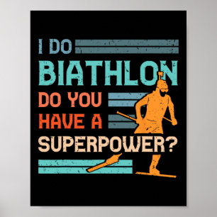 Póster Jugador de Biatlón Atleta Rifle Deportivo de Invie