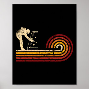 Póster Jugador De Billar Retro Vintage 8 Ll
