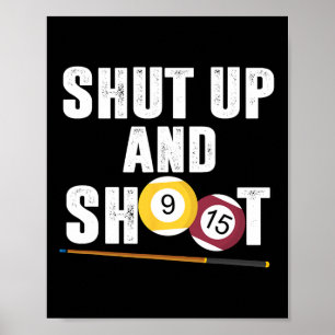 Póster Jugador De Billiards Pool Se Cierra Y Dispara