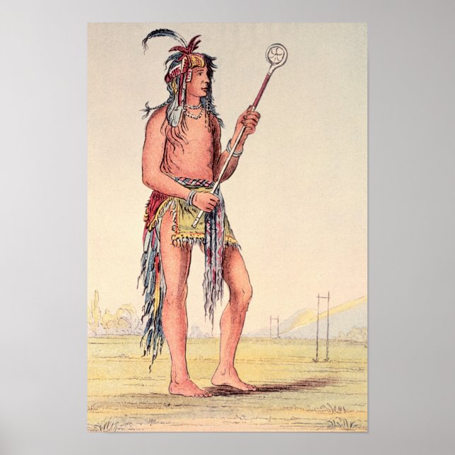 Póster Jugador de bola Sioux Ah-No-Je-Nange (Frente)