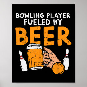 Póster Jugador de boliche alimentado al divertido jugador