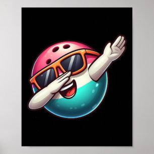 Póster Jugador de bolos con gafas de sol haciendo dabbing