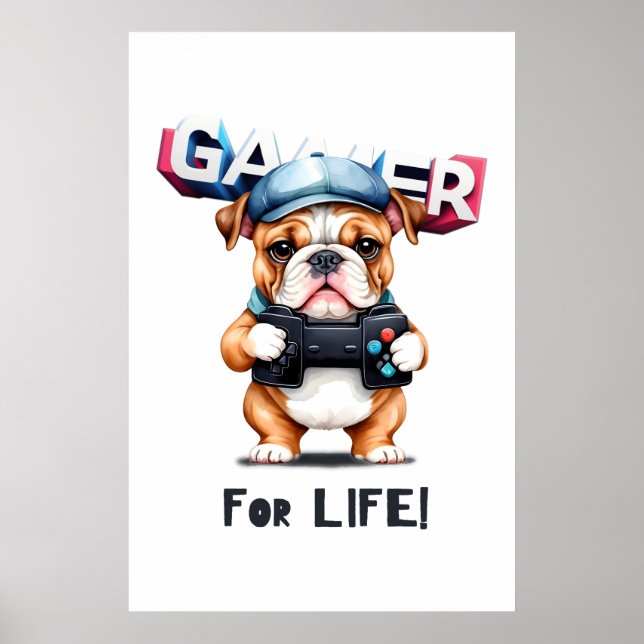 Póster Jugador de bulldog de por vida (Frente)