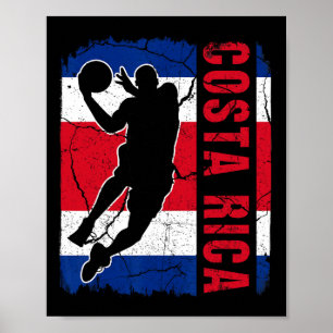 Póster Jugador de Bysketbyll de Costa Rica Bandera Oeste