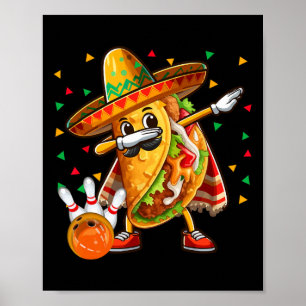 Póster Jugador de Cinco De Mayo Bailando Taco Jugando Bol