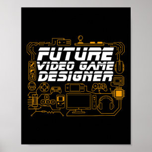 Póster Jugador de codificación de programador de futuros