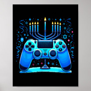 Póster Jugador de consola de videojuegos judío Hanukkah C
