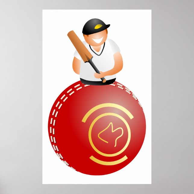 Póster Jugador de Cricket (Frente)