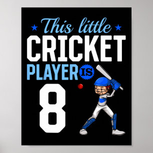 Póster Jugador de cricket cumpleaños 8