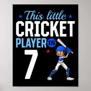Póster Jugador de cricket en su 7º cumpleaños 